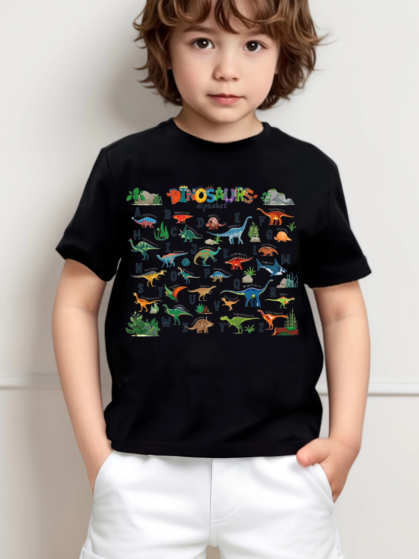 Boys' Dinosaur Alphabet Graphic Tee - Cute & Comfy Short Sleeve T-Shirt for Youngsters, Perfect for All Seasons
Boys' Dinosaur Alphabet Graphic Tee - Cute & Comfy Short Sleeve T-Shirt for Youngsters, Perfect for All Seasons