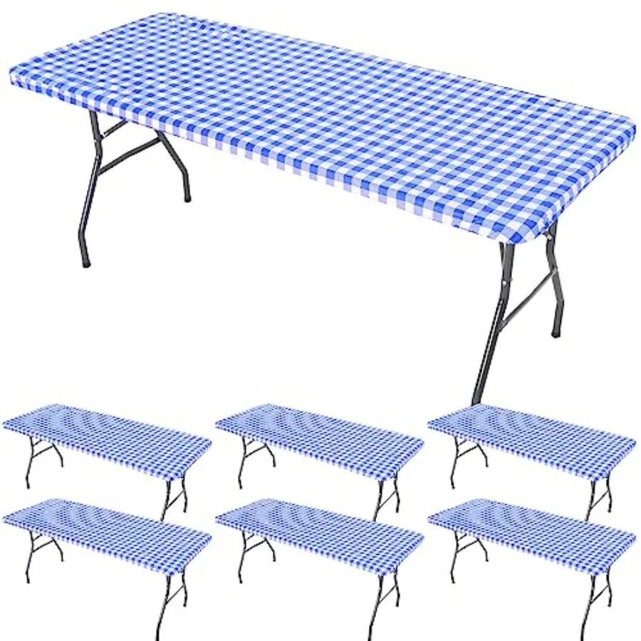 6 Pcs Tablecloth for Folding Fitted Rectangular Table Cloth 30 x 72 Inch Vinyl Waterproof Plastic Table Cover Flannel Backed wi
6 Pcs Tablecloth for Folding Fitted Rectangular Table Cloth 30 x 72 Inch Vinyl Waterproof Plastic Table Cover Flannel Backed wi