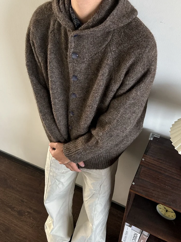 American Retro Men's Knitted Hoodie Open Cardigan Sweater Loose Fit Comfortable Polyester Fiber Casual Outerwear Top
American Retro Men's Knitted Hoodie Open Cardigan Sweater Loose Fit Comfortable Polyester Fiber Casual Outerwear Top