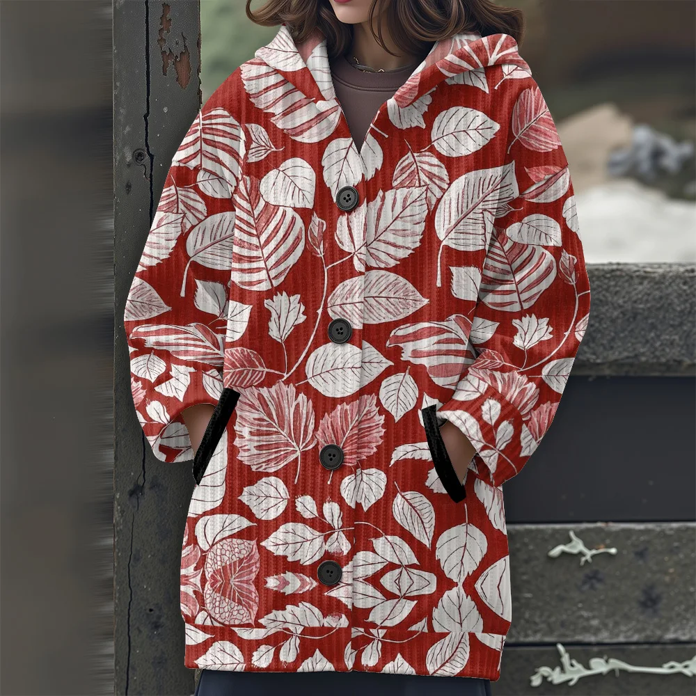 Длинный свитер с цветочным узором в виде листьев Свитер с капюшоном Повседневный женский свитер с тропическими цветочными узорами
Длинный свитер с цветочным узором в виде листьев Свитер с капюшоном Повседневный женский свитер с тропическими цветочными узорами