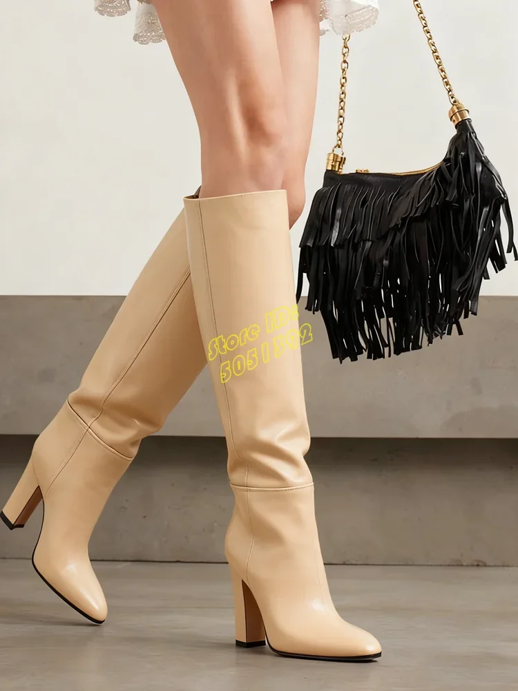 Purple Matte Leather Knee High Boots Almond Toe Block High Heel Slip On Runway 2026 Winter Autumn Women Dress Shoes Handmade
Purple Matte Leather Knee High Boots Almond Toe Block High Heel Slip On Runway 2026 Winter Autumn Women Dress Shoes Handmade