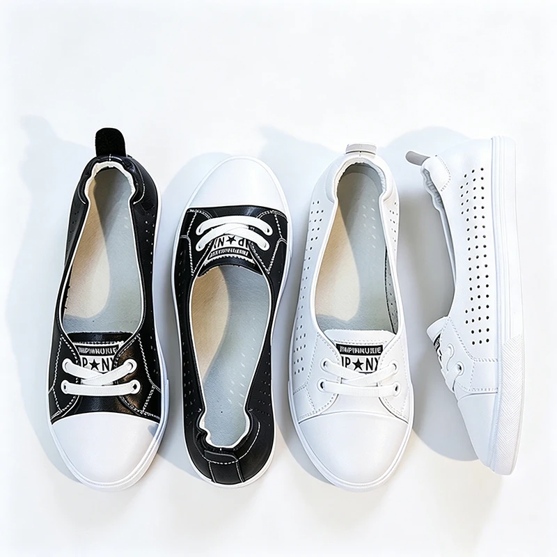 Women's Plus Size Genuine Leather White Sneakers Summer Breathable Hollow out Flat Casual Walking Shoes
Women's Plus Size Genuine Leather White Sneakers Summer Breathable Hollow out Flat Casual Walking Shoes