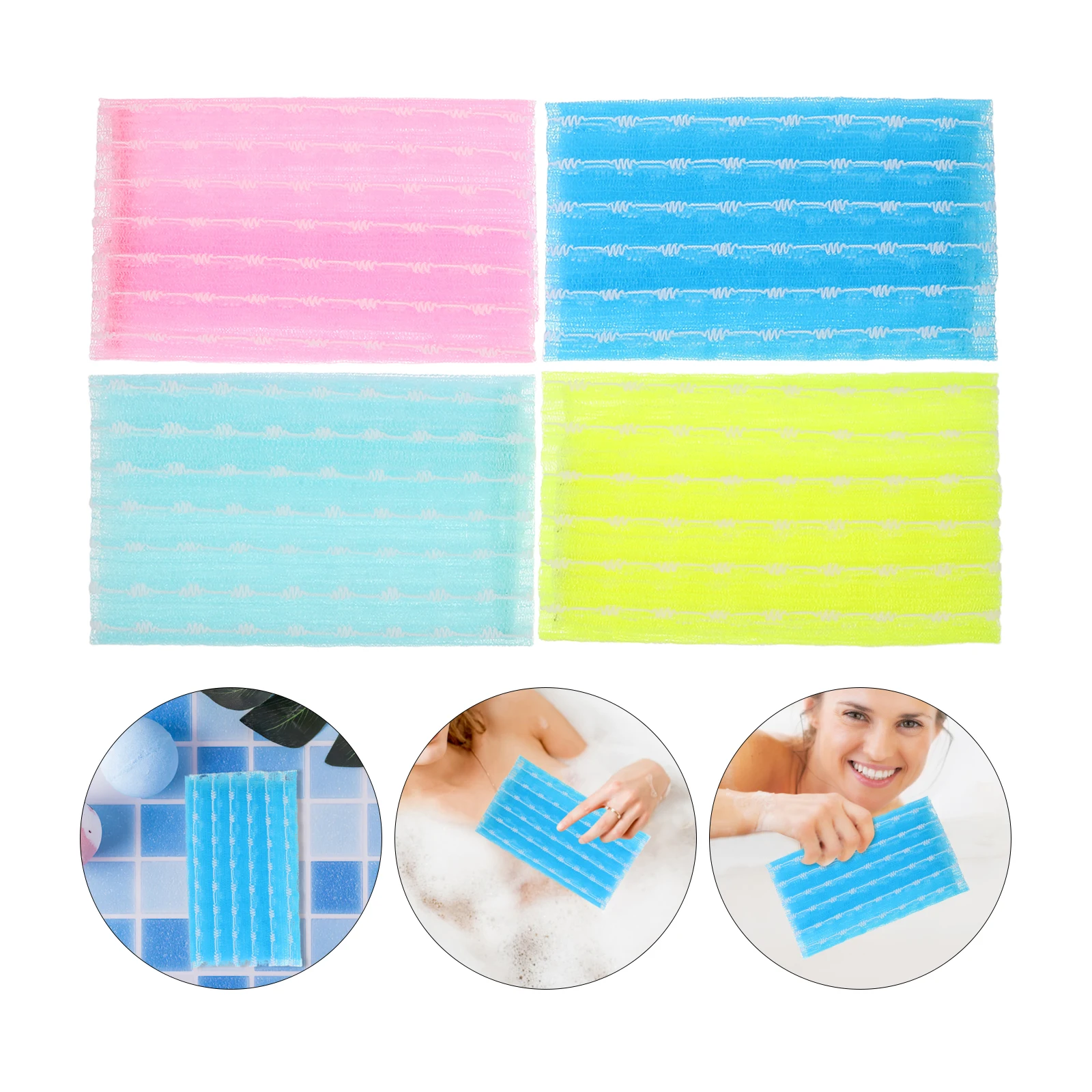 4 Pcs Long Bath Towel Body Exfoliator Scrubber Take Wash Beauty Skin Washcloth Nylon Exfoliating Travel
4 Pcs Long Bath Towel Body Exfoliator Scrubber Take Wash Beauty Skin Washcloth Nylon Exfoliating Travel