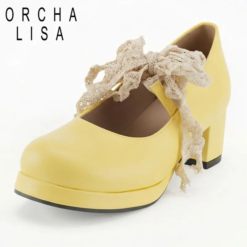 ORCHALISA Hot Women Pumps Round Toe 9.5cm Chunky Heel 1.5cm Platform Lace Up Bowknot Plus Size 47 48 Sexy Shoes Footwear Autumn
ORCHALISA Hot Women Pumps Round Toe 9.5cm Chunky Heel 1.5cm Platform Lace Up Bowknot Plus Size 47 48 Sexy Shoes Footwear Autumn