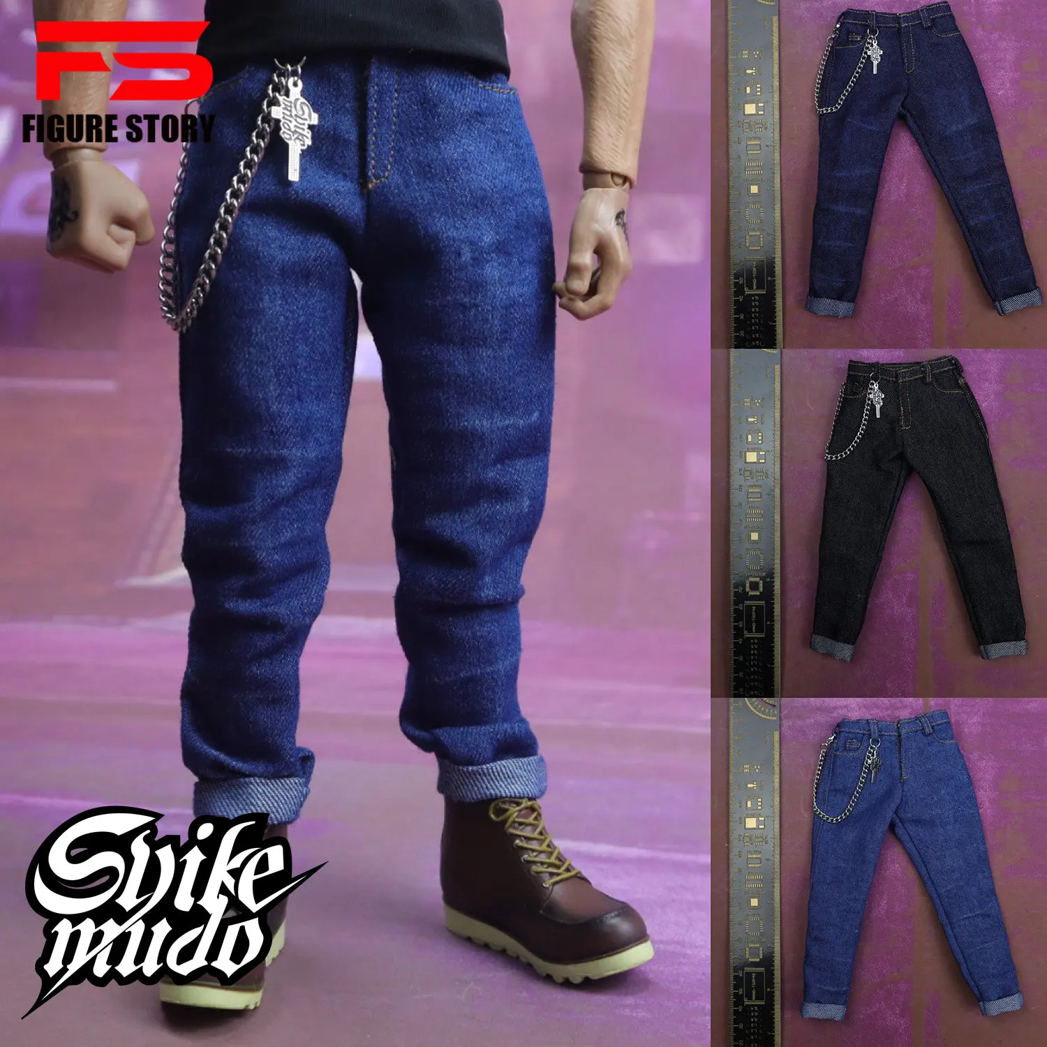1/6 Scale male dolls clothes fashion jeans with Chain fit 12'' action figure body model
1/6 Scale male dolls clothes fashion jeans with Chain fit 12'' action figure body model