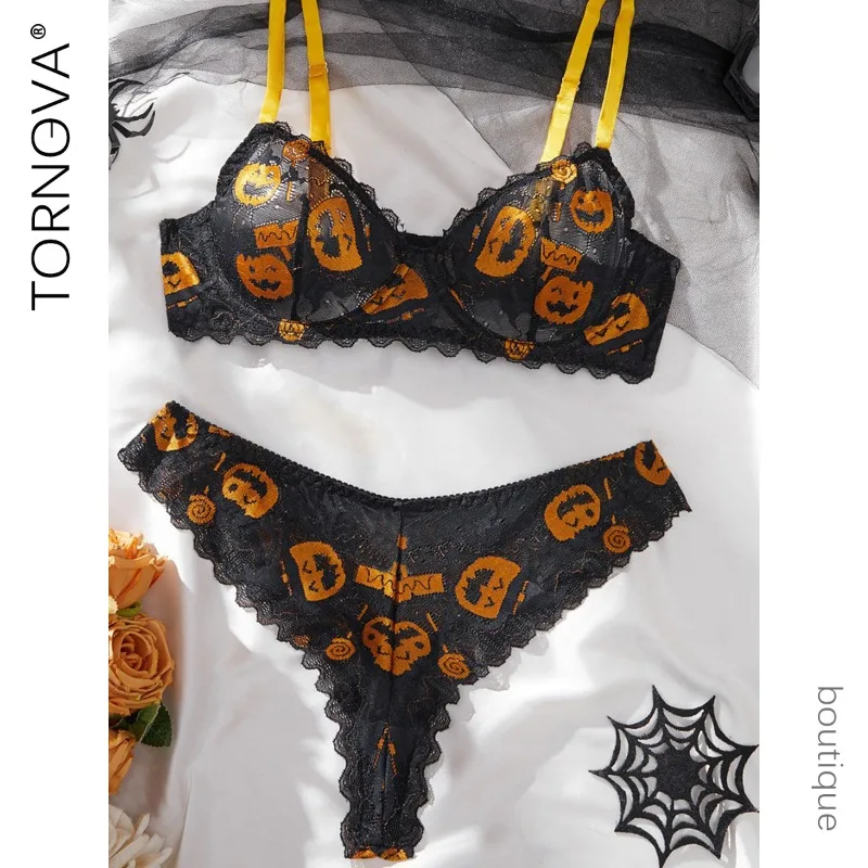 Tornova 2PCS Lace Printing Sexy Interesting Pumpkin Skeleton Underwear Panty Slim Spaghetti Strap Leisure Halloween Underwear
Tornova 2PCS Lace Printing Sexy Interesting Pumpkin Skeleton Underwear Panty Slim Spaghetti Strap Leisure Halloween Underwear