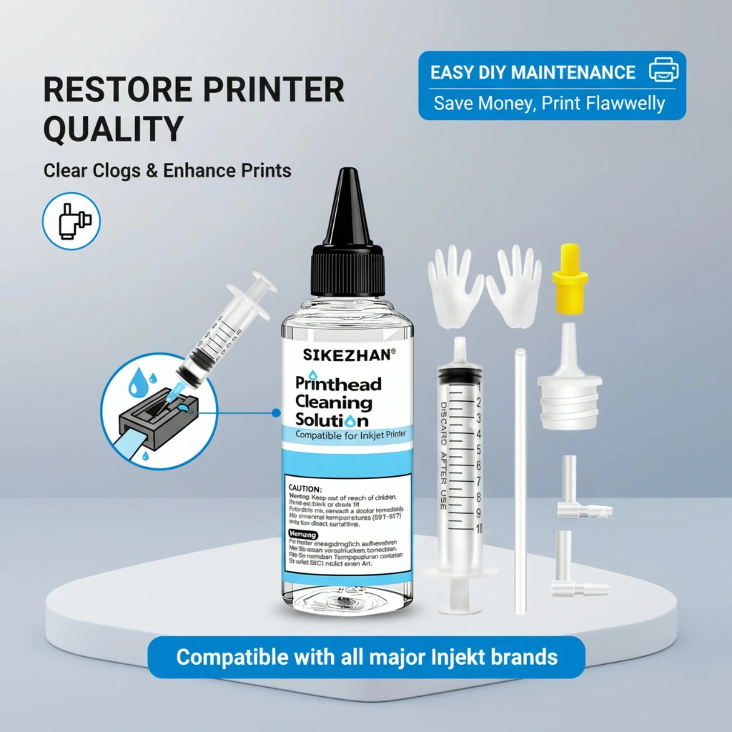 500ml Printer Head Cleaning Solution Kit for Epson, HP, Canon, Brother Inkjet Printers. Professional Liquid Nozzle Cleaner Tool
500ml Printer Head Cleaning Solution Kit for Epson, HP, Canon, Brother Inkjet Printers. Professional Liquid Nozzle Cleaner Tool