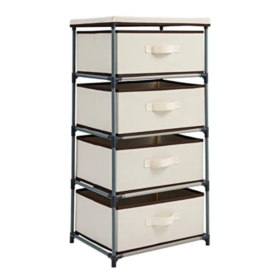 4-Tier Dresser for Bedroom - 16.5 in L x 13 in W x 33 in H,,Metal and Fabric - Freestanding Closet Organizer with Fabric Storag
4-Tier Dresser for Bedroom - 16.5 in L x 13 in W x 33 in H,,Metal and Fabric - Freestanding Closet Organizer with Fabric Storag