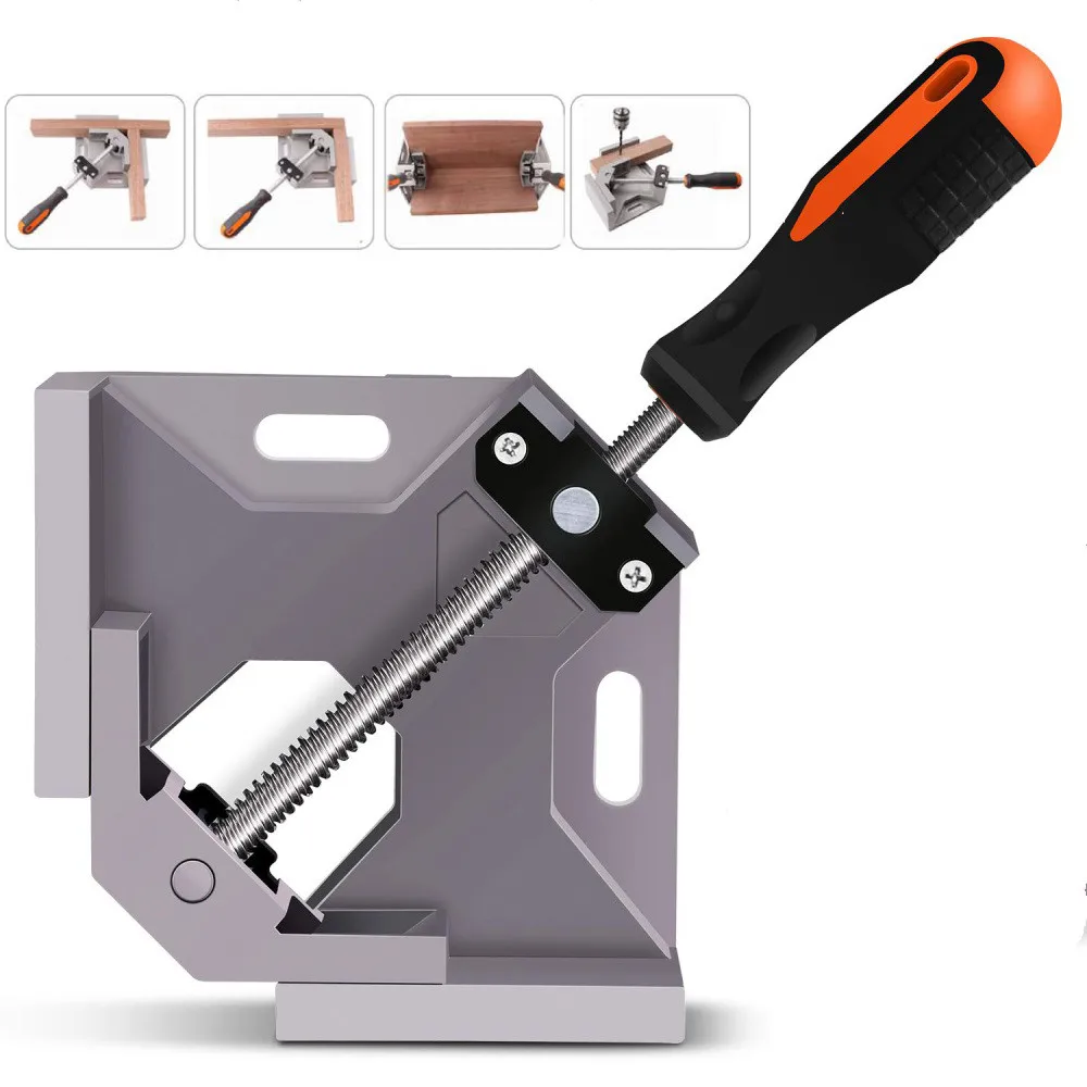 Aluminum Corner Clamp 90 Degree Right Angle Clamp Tool Single Handle Wood Metal Welding Clamps Woodworking Vise Holder
Aluminum Corner Clamp 90 Degree Right Angle Clamp Tool Single Handle Wood Metal Welding Clamps Woodworking Vise Holder