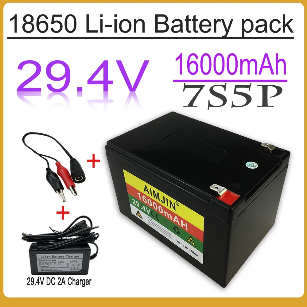 7S5P-29.4V-16000mAh Li-ion battery pack, Agricultural Spray, Stereo, Outdoor Solar Light, Children's Electric Vehicle +Charger
7S5P-29.4V-16000mAh Li-ion battery pack, Agricultural Spray, Stereo, Outdoor Solar Light, Children's Electric Vehicle +Charger
