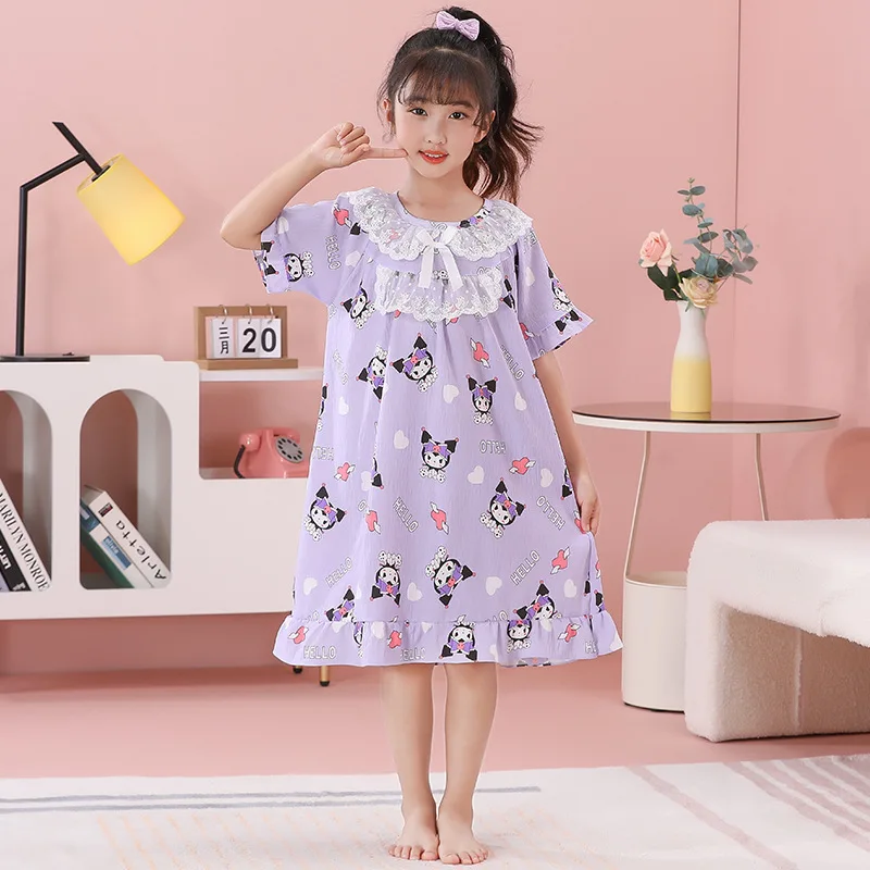 Anime Hello Kitty Summer Girls' Sleeping Skirt Cloud Cotton Fashion Skirt Medium sized Sweet Girls' Home Clothes Summer Dress
Anime Hello Kitty Summer Girls' Sleeping Skirt Cloud Cotton Fashion Skirt Medium sized Sweet Girls' Home Clothes Summer Dress