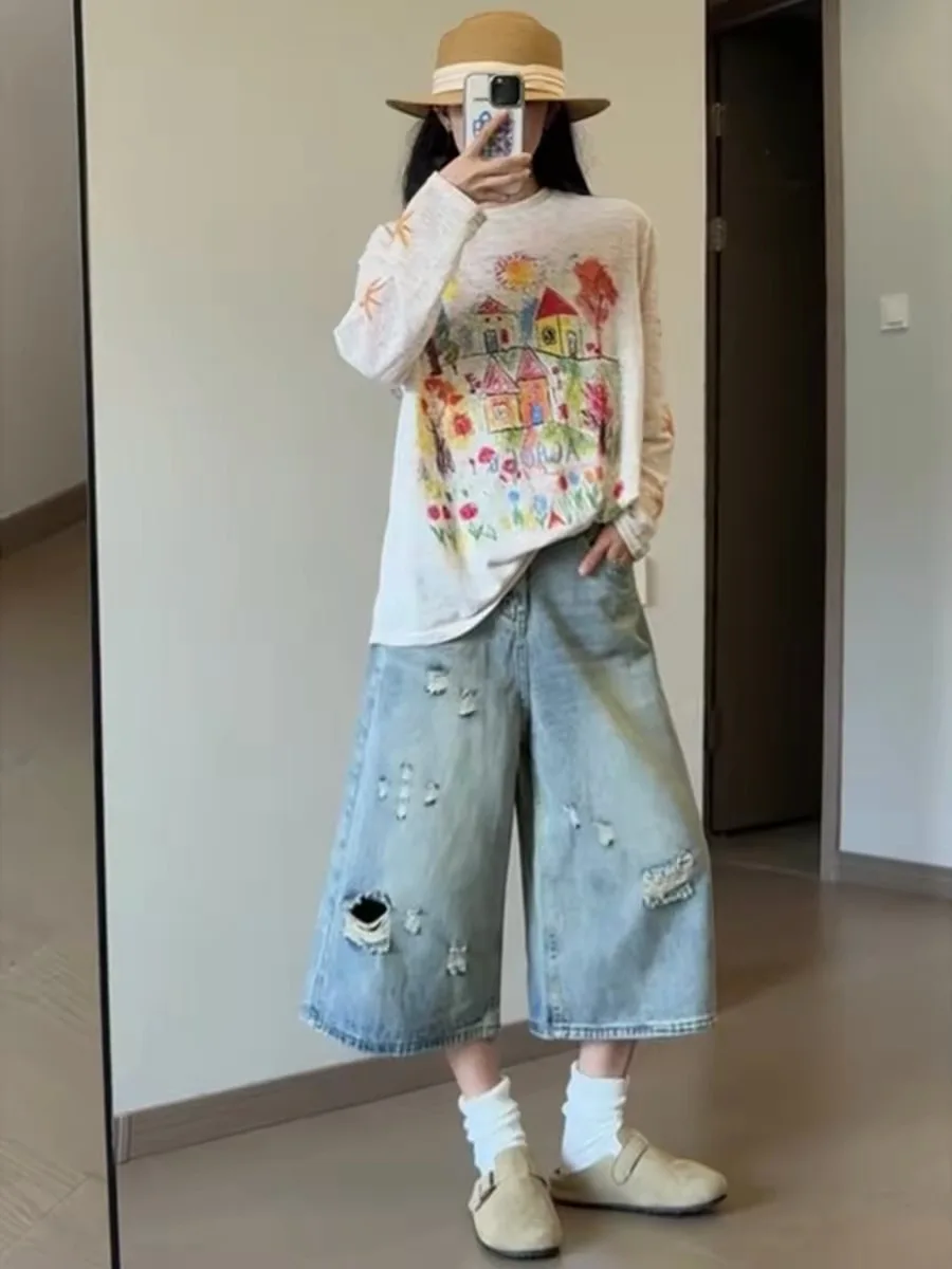 American Retro Hole Seven-Quarter Straight Leg Pants Women Summer High Waist Slimming Eight-Quarter Mid-Pants Thin Hong Kong ...
American Retro Hole Seven-Quarter Straight Leg Pants Women Summer High Waist Slimming Eight-Quarter Mid-Pants Thin Hong Kong ...