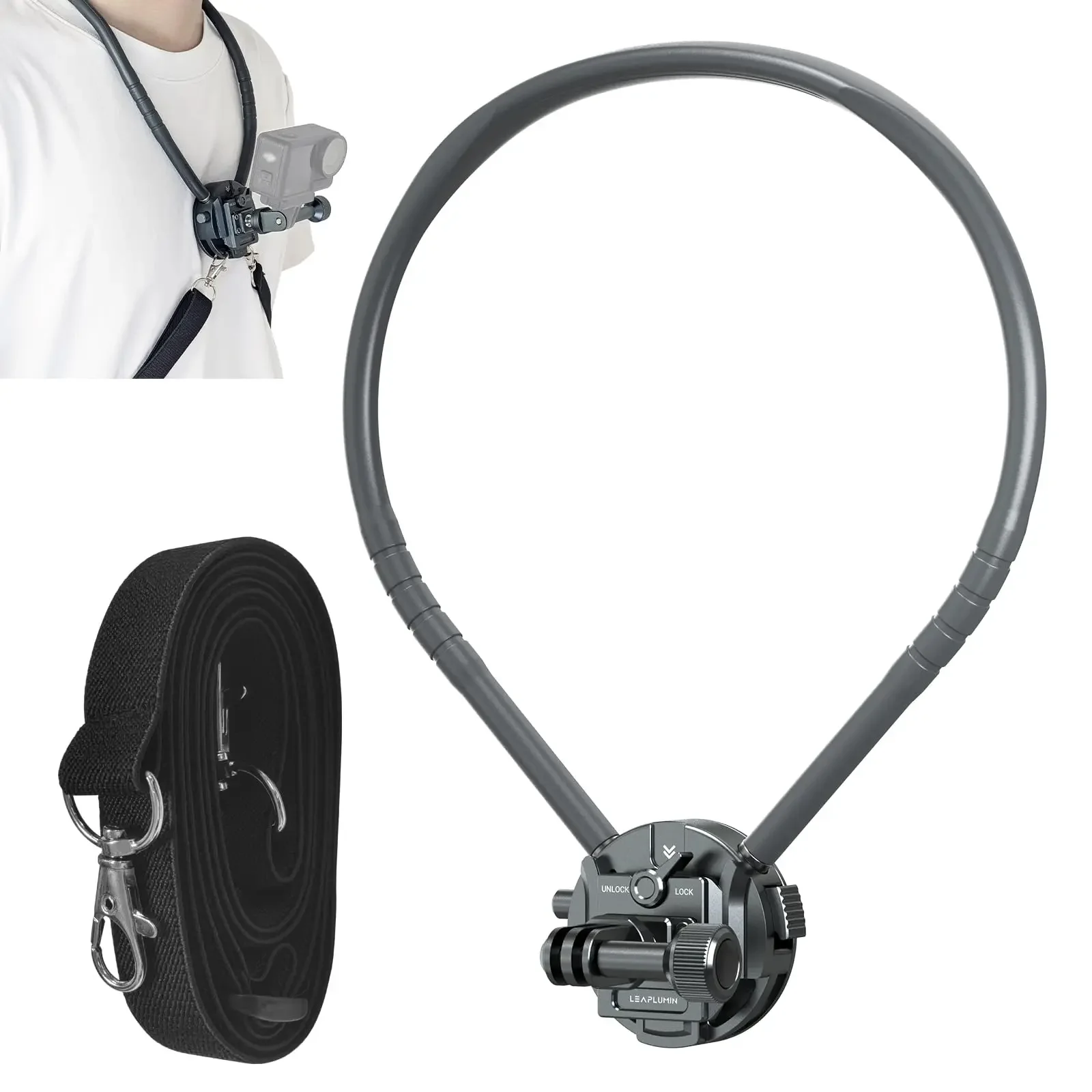 Neck Mount for Action Camera, POV Stabilizer with Chest Mount - Quick Release System for Ergonomic, Hands-Free Filming of Skiing
Neck Mount for Action Camera, POV Stabilizer with Chest Mount - Quick Release System for Ergonomic, Hands-Free Filming of Skiing
