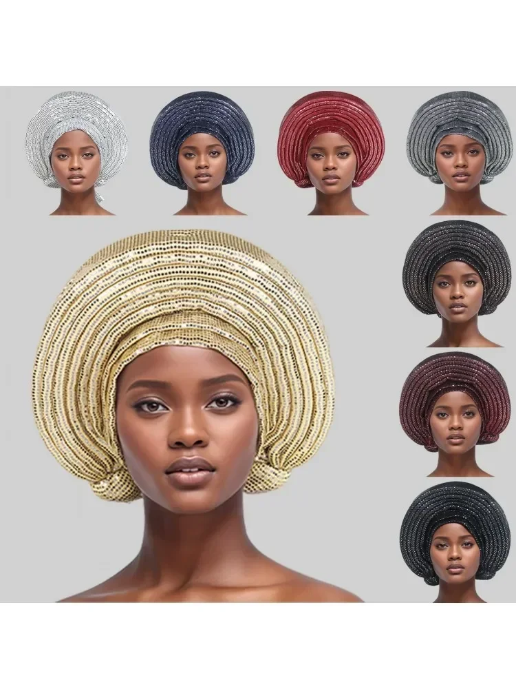 2025 New African Headtie Turban Nigeria Auto Gele Head Wraps Auto Gele Women's Turban Cap Wedding Geles Muslim Head Wraps Bonnet
2025 New African Headtie Turban Nigeria Auto Gele Head Wraps Auto Gele Women's Turban Cap Wedding Geles Muslim Head Wraps Bonnet