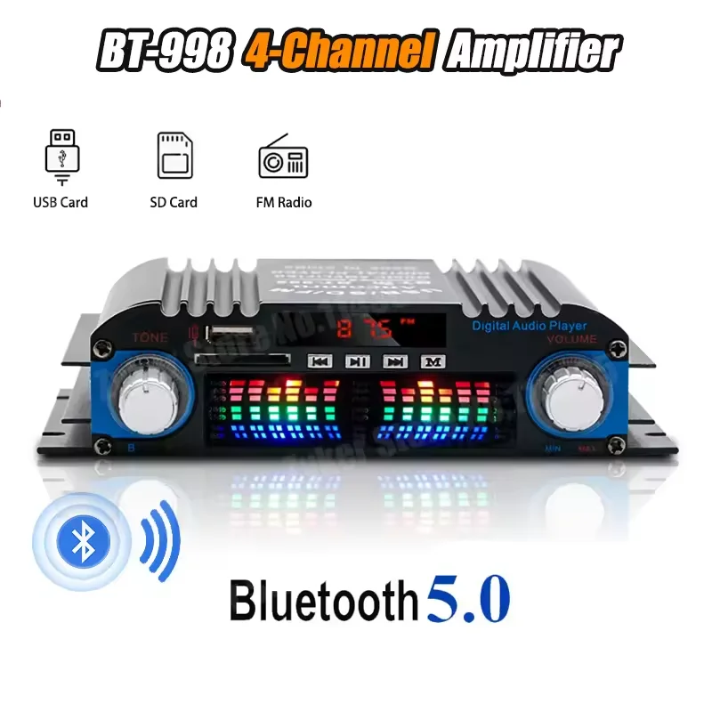 Цифровой 4-канальный аудиоусилитель мощностью 1800 Вт, Hi-Fi усилитель звука, Bluetooth-плеер для караоке, FM-радио, поддержка дистанционного управления
Цифровой 4-канальный аудиоусилитель мощностью 1800 Вт, Hi-Fi усилитель звука, Bluetooth-плеер для караоке, FM-радио, поддержка дистанционного управления
