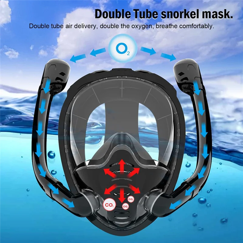 ABVB-180 Degree Panoramic Full Face Snorkel Mask Professional Scuba Diving Mask Swimming Pool Equipment S/M
ABVB-180 Degree Panoramic Full Face Snorkel Mask Professional Scuba Diving Mask Swimming Pool Equipment S/M