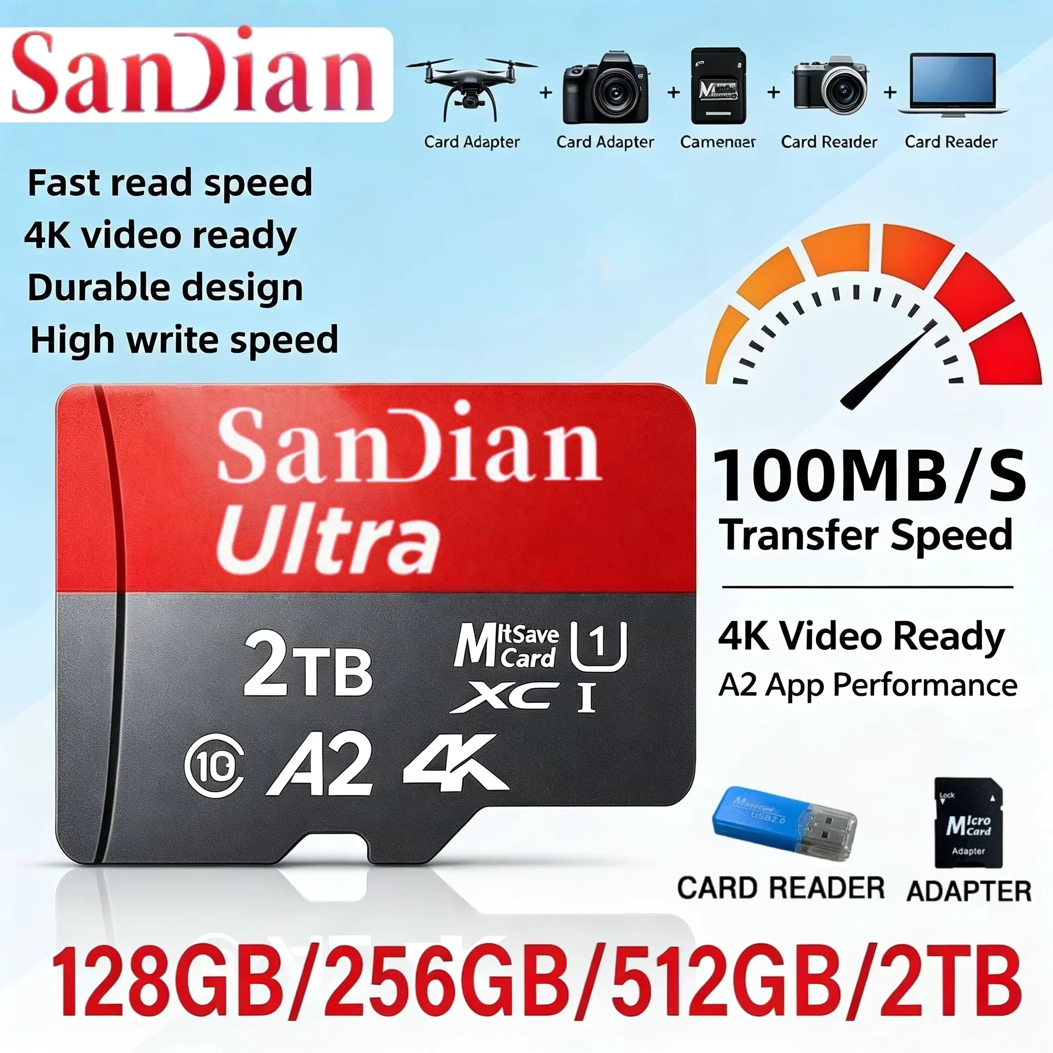 Original High-speed Memory Card 256GB Large Capacity Flash Memory Card V30 4K Ultra High Definition Suitable for Drone Cameras
Original High-speed Memory Card 256GB Large Capacity Flash Memory Card V30 4K Ultra High Definition Suitable for Drone Cameras
