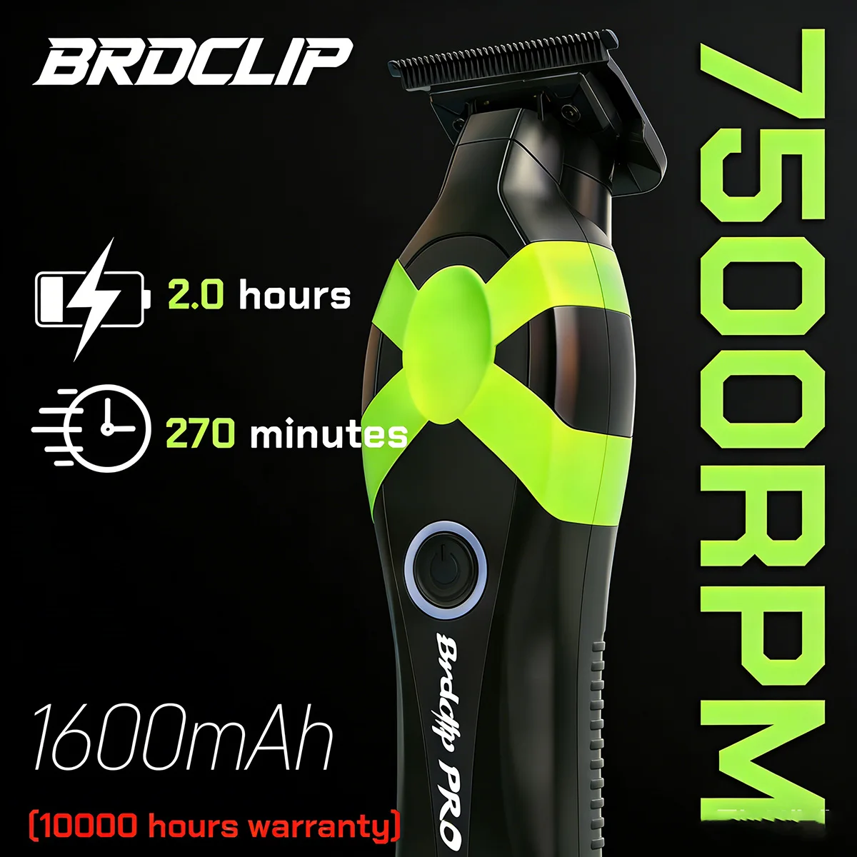 Professional Barber Hair Trimmer BRDCLIP PRO M10T 7500RPM Brushless Motor DLC Blade Base Charger Electric Beard Trimming Clipper
Professional Barber Hair Trimmer BRDCLIP PRO M10T 7500RPM Brushless Motor DLC Blade Base Charger Electric Beard Trimming Clipper