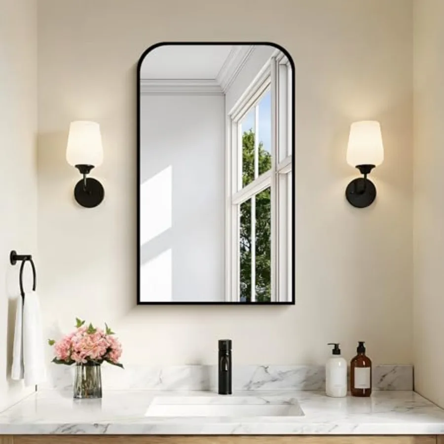 Bathroom Mirror 18x30 inch Black Rectangle Wall Mounted Mirror with Thin Frame Bathroom Vanity Mirrors for Over Sink Entryway L
Bathroom Mirror 18x30 inch Black Rectangle Wall Mounted Mirror with Thin Frame Bathroom Vanity Mirrors for Over Sink Entryway L