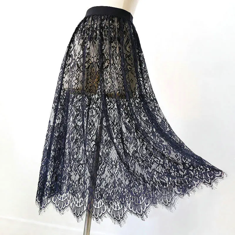 Women Sexy Mesh Lace Transparent Long Tulle Skirt Korean Fashion Summer Ladies Elastic High Waist Black White Beach Midi Skirt
Women Sexy Mesh Lace Transparent Long Tulle Skirt Korean Fashion Summer Ladies Elastic High Waist Black White Beach Midi Skirt