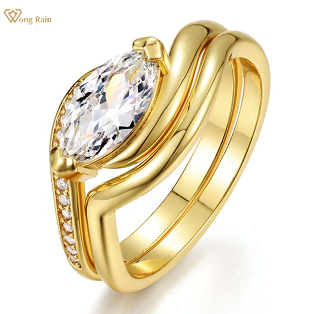 Wong Rain Solid 925 Sterling Silver 3EX VVS1 Marquise Cut 1CT Real Moissanite Diamonds Gemstone Ring Set 2Pcs Fine Jewelry Gifts
Wong Rain Solid 925 Sterling Silver 3EX VVS1 Marquise Cut 1CT Real Moissanite Diamonds Gemstone Ring Set 2Pcs Fine Jewelry Gifts