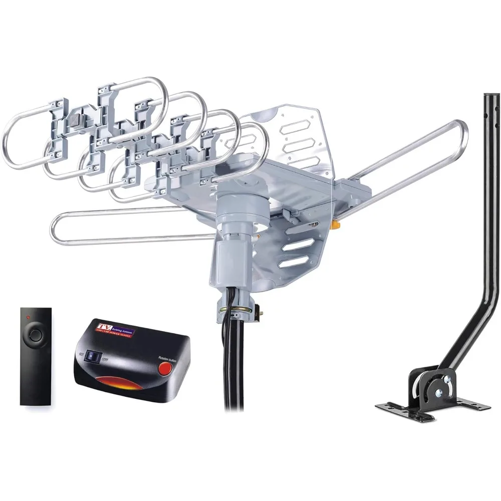 Amplified Outdoor TV Antenna Long Range UHF VHF 360 Degree Motorized Rotation Remote Control Mounting Pole 40FT RG6 Cable 4K
Amplified Outdoor TV Antenna Long Range UHF VHF 360 Degree Motorized Rotation Remote Control Mounting Pole 40FT RG6 Cable 4K