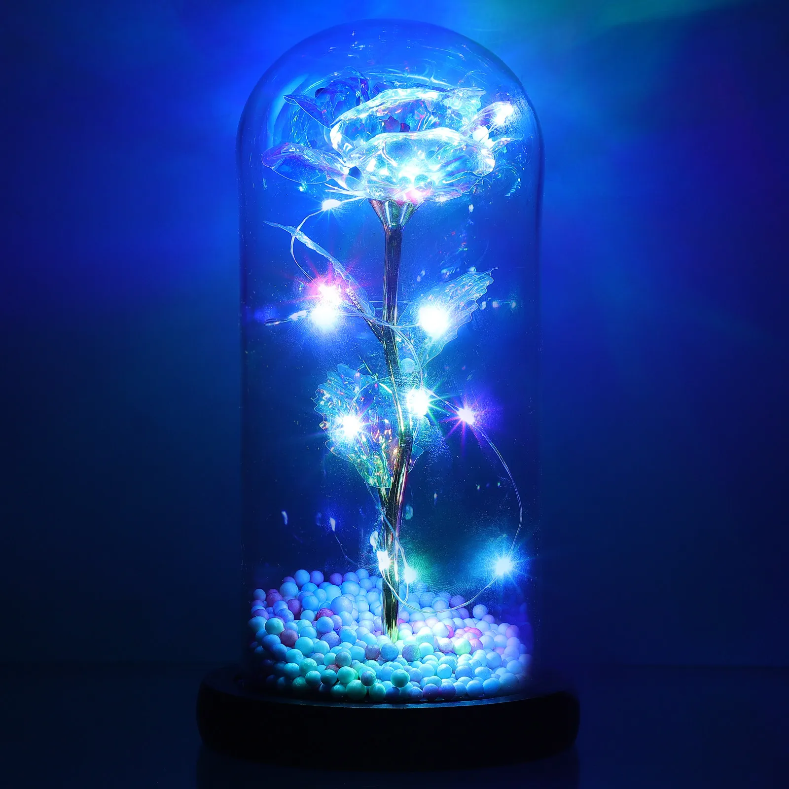 Warm Light Golden Rose Night Light in Glass Dome Decorative LED Lamp for Romantic Home Decor Valentine's Day Gift Artificial
Warm Light Golden Rose Night Light in Glass Dome Decorative LED Lamp for Romantic Home Decor Valentine's Day Gift Artificial