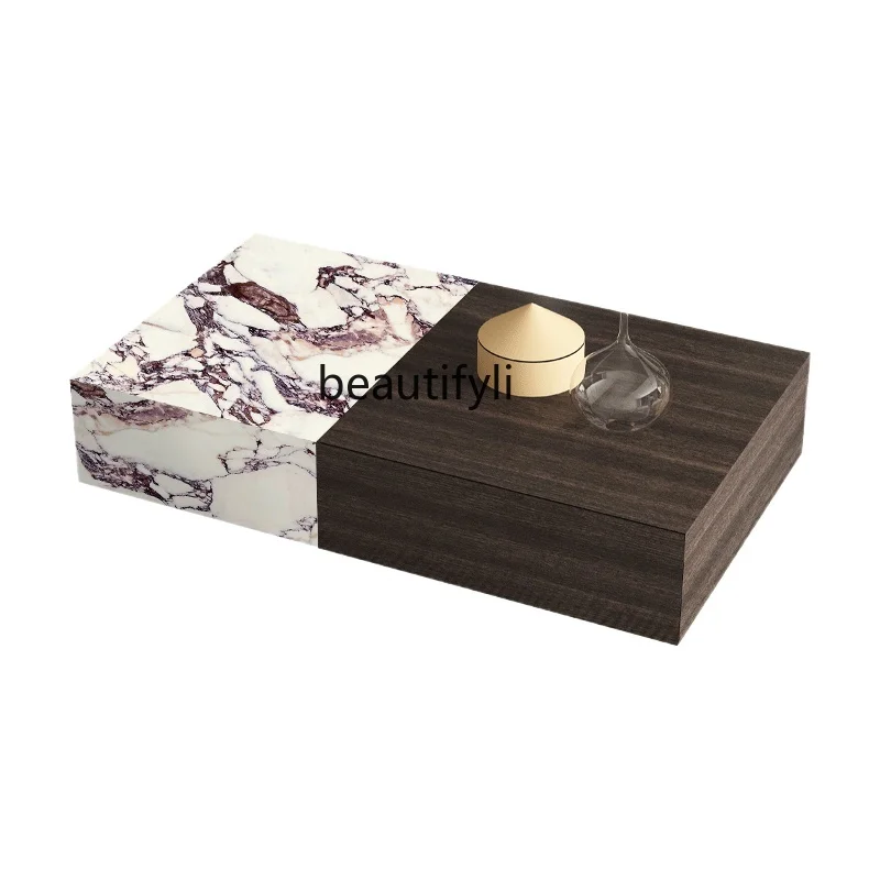 Stone Plate Coffee Table Smoky Solid Wood Living Room Home Storage Coffee Table Small Apartment High-Grade
Stone Plate Coffee Table Smoky Solid Wood Living Room Home Storage Coffee Table Small Apartment High-Grade