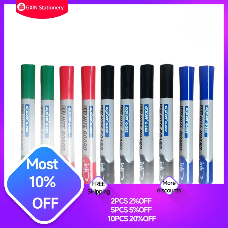 GXIN G282 10Pcs Back to School Useful Erasable Whiteboard Markers Offices Accessories Dry Erase Marker Color Refillable Ink Pens
GXIN G282 10Pcs Back to School Useful Erasable Whiteboard Markers Offices Accessories Dry Erase Marker Color Refillable Ink Pens