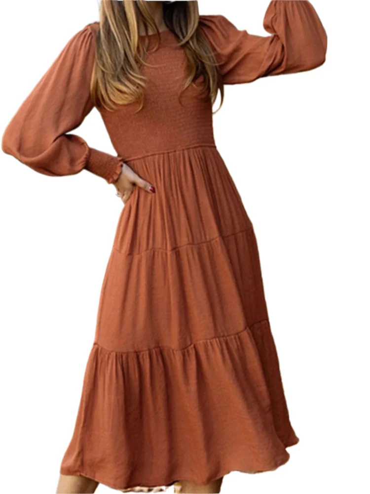 Elegant Vintage Long Dresses For Women Spring Autumn New Lantern Sleeve Fashion Casual Solid Color Female A-line Dress Vestidos
Elegant Vintage Long Dresses For Women Spring Autumn New Lantern Sleeve Fashion Casual Solid Color Female A-line Dress Vestidos