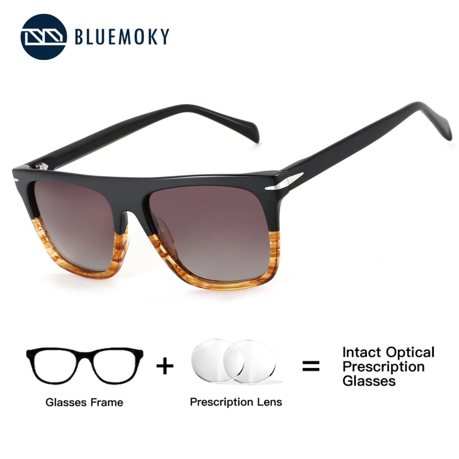 BLUEMOKY Acetate Square Sunglasses Prescription Glasses, Multifocal Photochromic for Men, Anti Blue Light Progressive Myopia
BLUEMOKY Acetate Square Sunglasses Prescription Glasses, Multifocal Photochromic for Men, Anti Blue Light Progressive Myopia