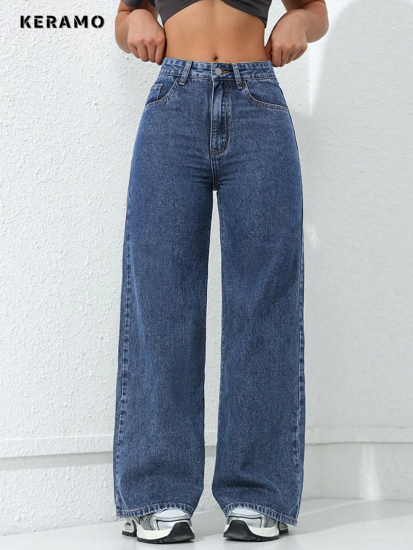 Retro Loose Wide Leg Jeans Fashion Women Solid Straight Wash High Elastic Waist Denim Pants Casual Streetwear Pocket Trousers 
Retro Loose Wide Leg Jeans Fashion Women Solid Straight Wash High Elastic Waist Denim Pants Casual Streetwear Pocket Trousers