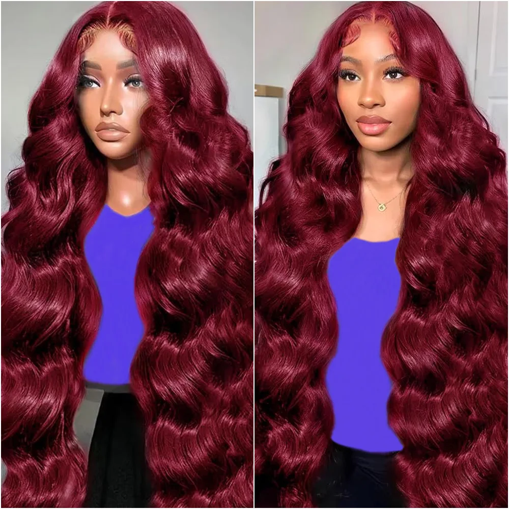 99j Burgundy 13x6 HD Lace Front Wig Human Hair 200 Density Body Wave 30 36 Inches Red Colored Loose Wave 13x4 Lace Frontal Wigs
99j Burgundy 13x6 HD Lace Front Wig Human Hair 200 Density Body Wave 30 36 Inches Red Colored Loose Wave 13x4 Lace Frontal Wigs