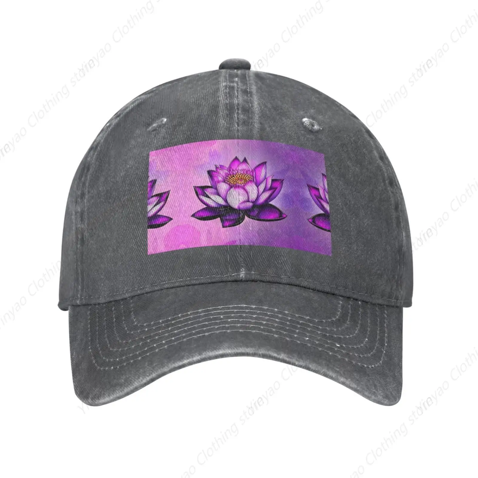 Purple Lotus Print Truck Driver Cap With Adjustable Retro Washed Denim Baseball Cap
Purple Lotus Print Truck Driver Cap With Adjustable Retro Washed Denim Baseball Cap