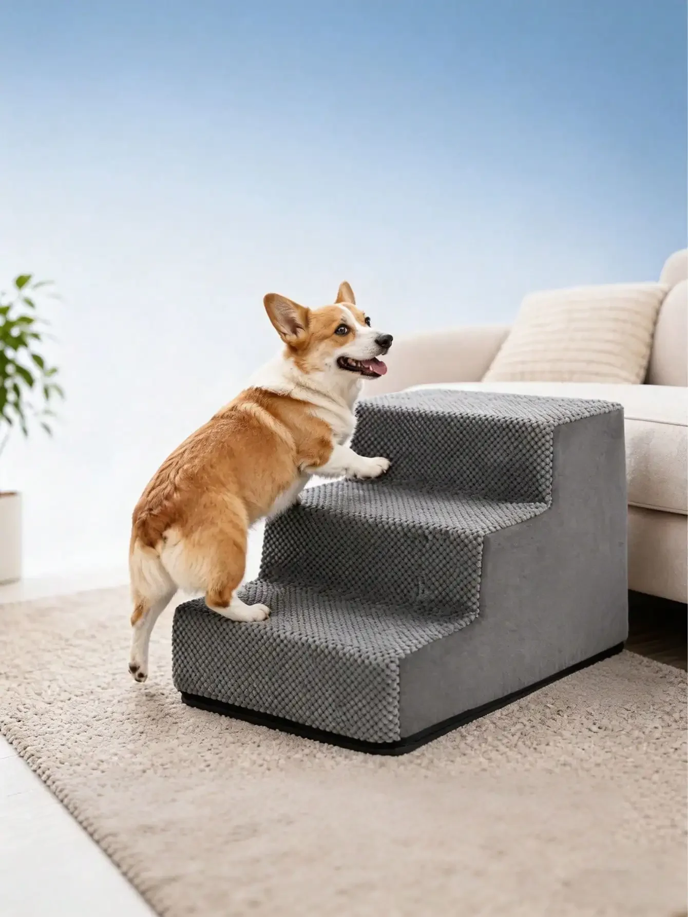 Soft Non-Slip Pet Steps For Small Dogs & Cats, 3-Step Foam Stairs (28cm/11.02in High), Removable Washable Cover, High Density
Soft Non-Slip Pet Steps For Small Dogs & Cats, 3-Step Foam Stairs (28cm/11.02in High), Removable Washable Cover, High Density
