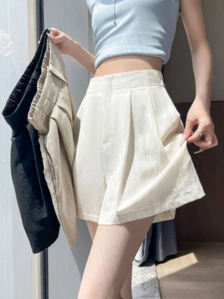 2026 Summer New High Waist Shorts Women Leisure Loose Women's Suit Shorts Solid Color Fashion A-shaped Wide-leg Shorts for Women
2026 Summer New High Waist Shorts Women Leisure Loose Women's Suit Shorts Solid Color Fashion A-shaped Wide-leg Shorts for Women