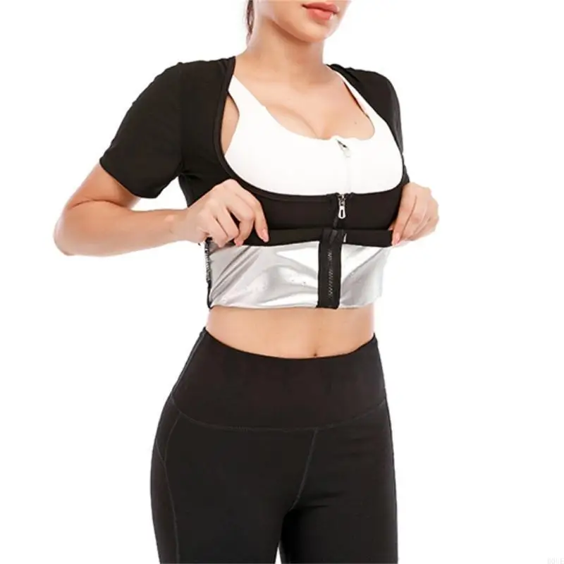 D0UE Sauna Suit Hot Sweat Body Shaper Waist Trainer Short Sleeve Zipper Shirt Workout Top for Women Sport Shapewears
D0UE Sauna Suit Hot Sweat Body Shaper Waist Trainer Short Sleeve Zipper Shirt Workout Top for Women Sport Shapewears