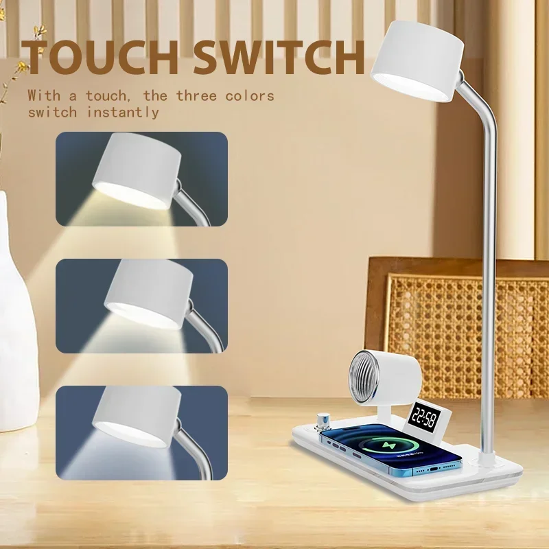 LED Table Lamp USB Port Bluetooth Multifunction Wireless Charger Pad Stand Clock For Bedroom Bedside Decor Lighting Table Light
LED Table Lamp USB Port Bluetooth Multifunction Wireless Charger Pad Stand Clock For Bedroom Bedside Decor Lighting Table Light
