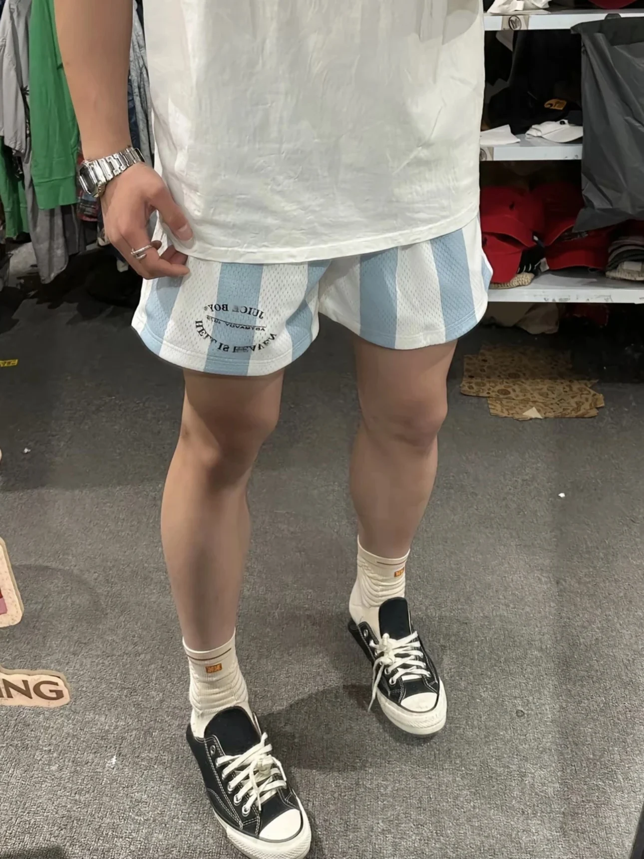 Hellieave American Sle, летние новые цветные брюки в полоску, свободные повседневные брюки для четырех четвертей, молодежные активные брюки 
Hellieave American Sle, летние новые цветные брюки в полоску, свободные повседневные брюки для четырех четвертей, молодежные активные брюки