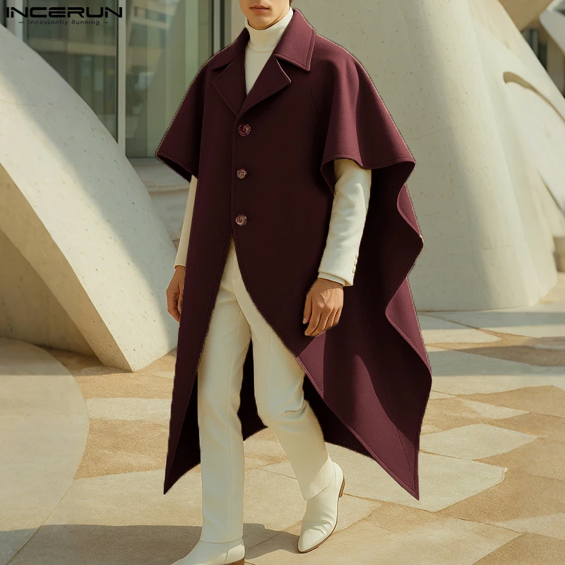 INCERUN мужские пальто-плащ однотонные лацканы оверсайз модные повседневные мужские пончо Тренч уличная мода для отдыха мужские накидки пальто
INCERUN мужские пальто-плащ однотонные лацканы оверсайз модные повседневные мужские пончо Тренч уличная мода для отдыха мужские накидки пальто