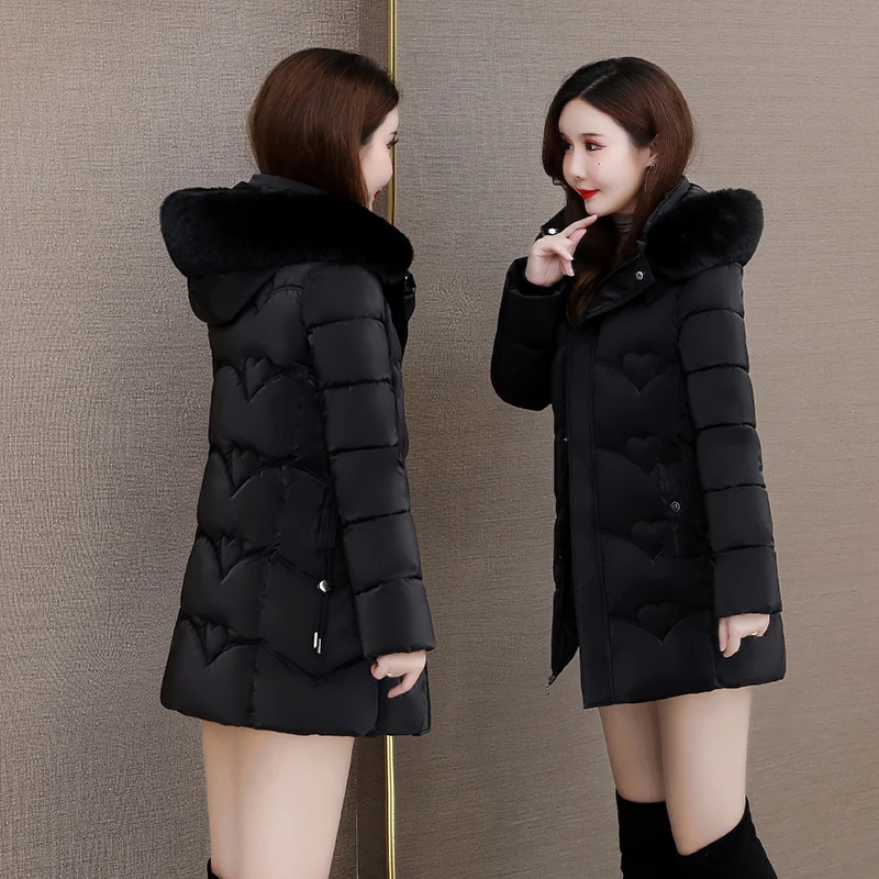 Winter New Down Cotton Coat Women's Mid-length Thickened Slim Jacket Top 2024 Fashion Parkas Big Wool Collar Hooded Warm Outwear
Winter New Down Cotton Coat Women's Mid-length Thickened Slim Jacket Top 2024 Fashion Parkas Big Wool Collar Hooded Warm Outwear