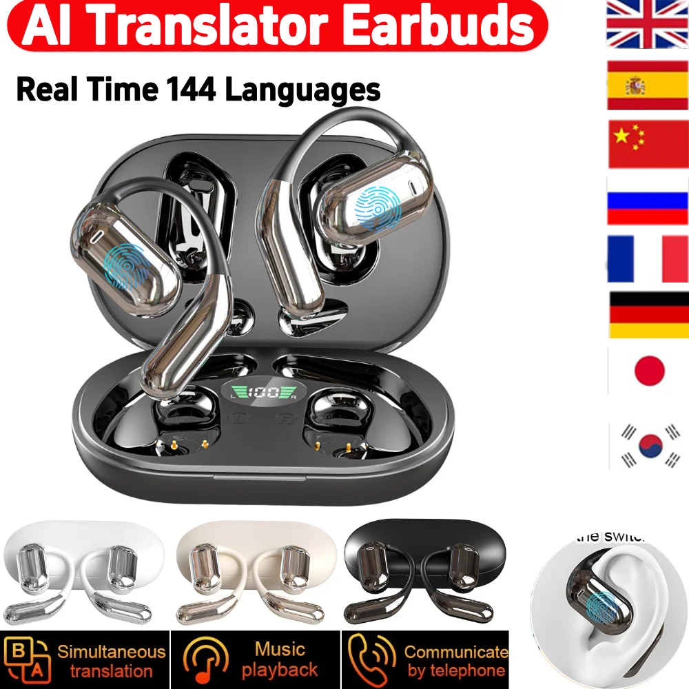 3-in-1 AI Translator Earbuds 144 Languages Noise Cancelling Bluetooth 5.3 Headset Instant Translator Smart Voice Real Time
3-in-1 AI Translator Earbuds 144 Languages Noise Cancelling Bluetooth 5.3 Headset Instant Translator Smart Voice Real Time 