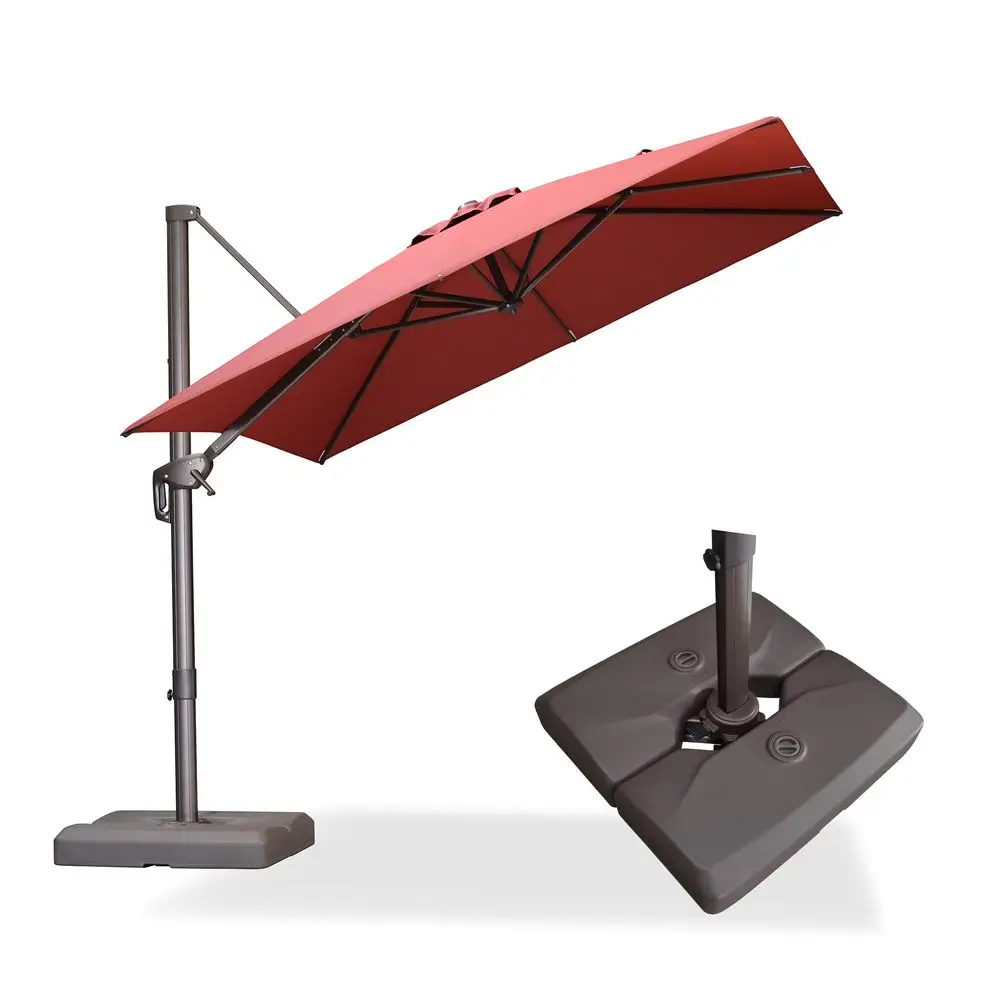 8 X 8 Cantilever Patio Umbrella with Base Included Antique Bronze Square Umbrella with 360 Rotation and Aluminum Offset Hanging
8 X 8 Cantilever Patio Umbrella with Base Included Antique Bronze Square Umbrella with 360 Rotation and Aluminum Offset Hanging