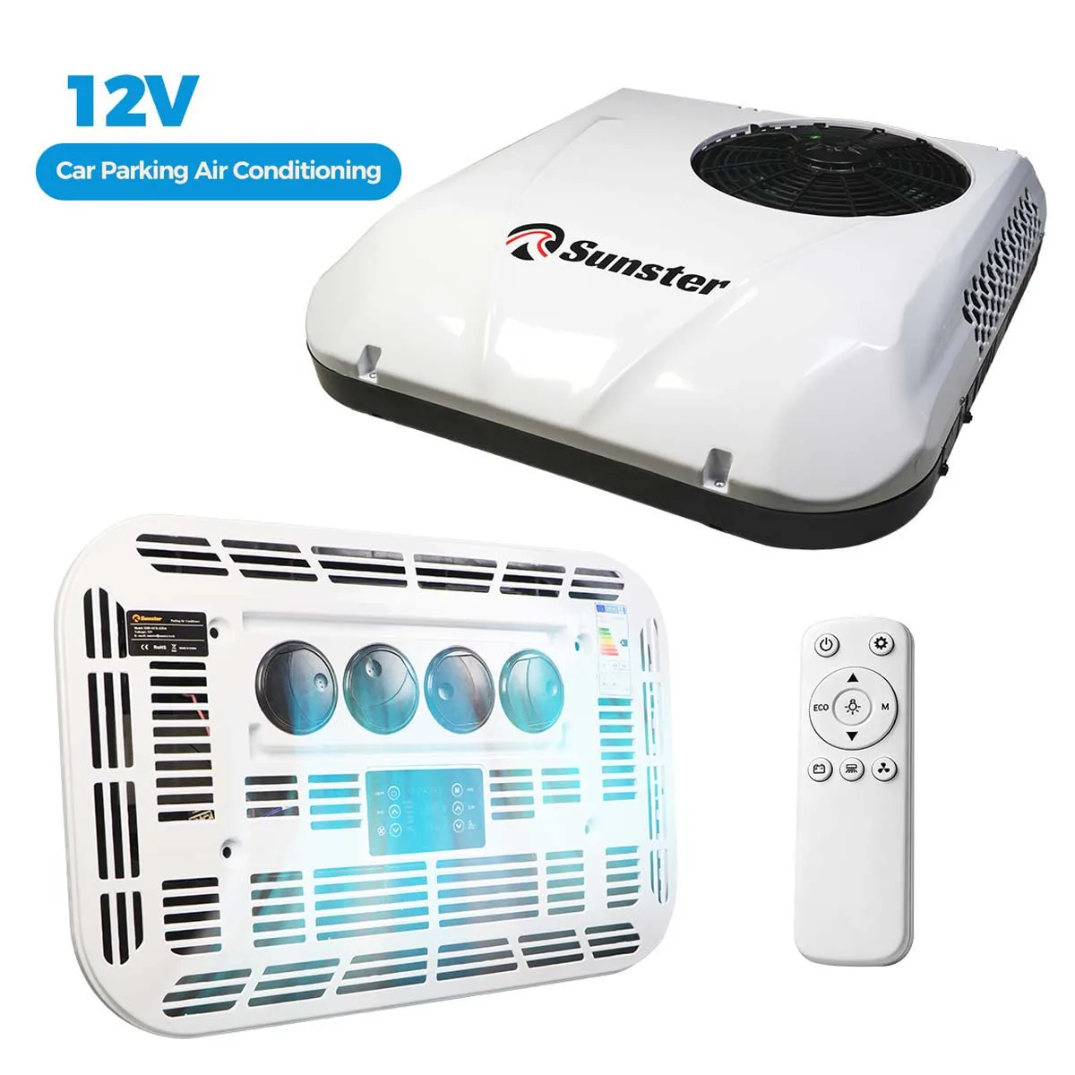 Sunster 12V DC All-in-One Rooftop Parking Air Conditioner,Energy Saving Electric RV Roof AC Unit For Semi Truck Travel Trailer
Sunster 12V DC All-in-One Rooftop Parking Air Conditioner,Energy Saving Electric RV Roof AC Unit For Semi Truck Travel Trailer
