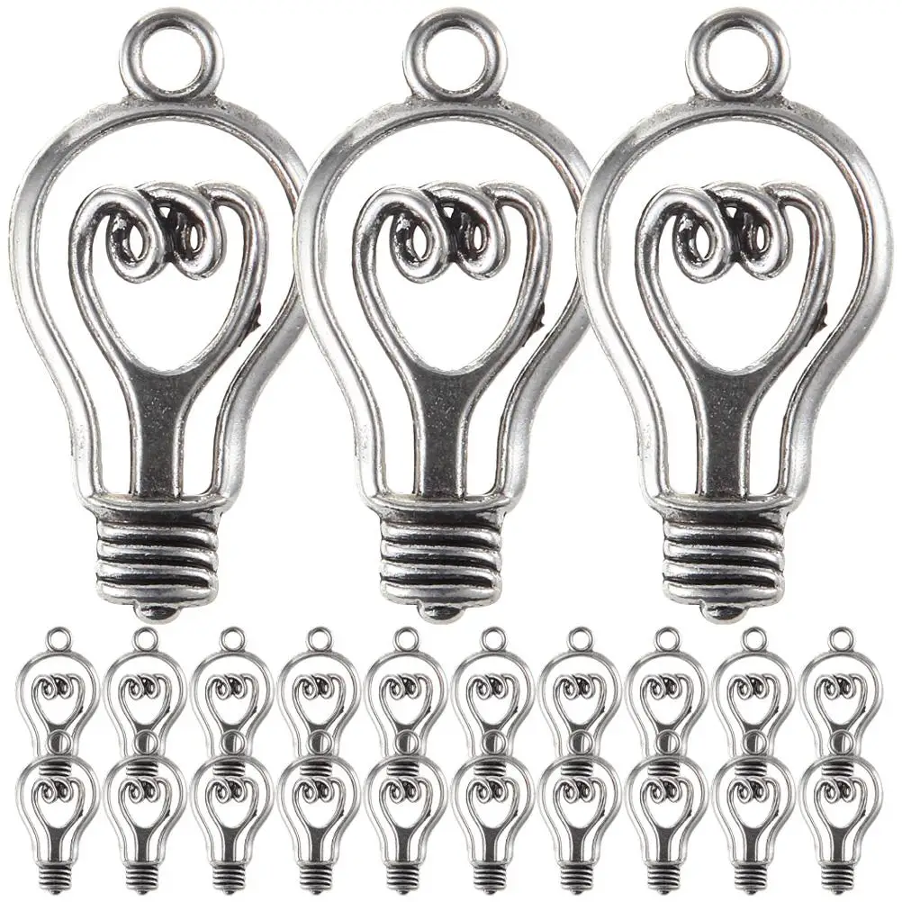 100 Pcs Light Bulb Pendant Silver Alloy Charm DIY Earrings Necklace Vintage Ornaments 31x17mm Jewelry Accessories
100 Pcs Light Bulb Pendant Silver Alloy Charm DIY Earrings Necklace Vintage Ornaments 31x17mm Jewelry Accessories
