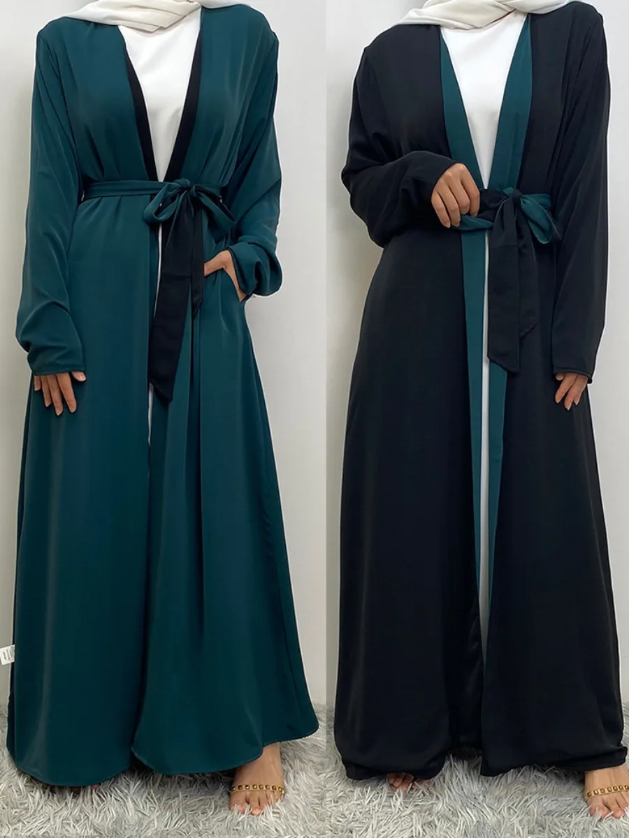 Women Eid Muslim Abaya Dubai Kaftan Both Sides Wear Long Robe Pockets Morocco Cardigan Solid Arab Long Robe Pockets Modest
Women Eid Muslim Abaya Dubai Kaftan Both Sides Wear Long Robe Pockets Morocco Cardigan Solid Arab Long Robe Pockets Modest