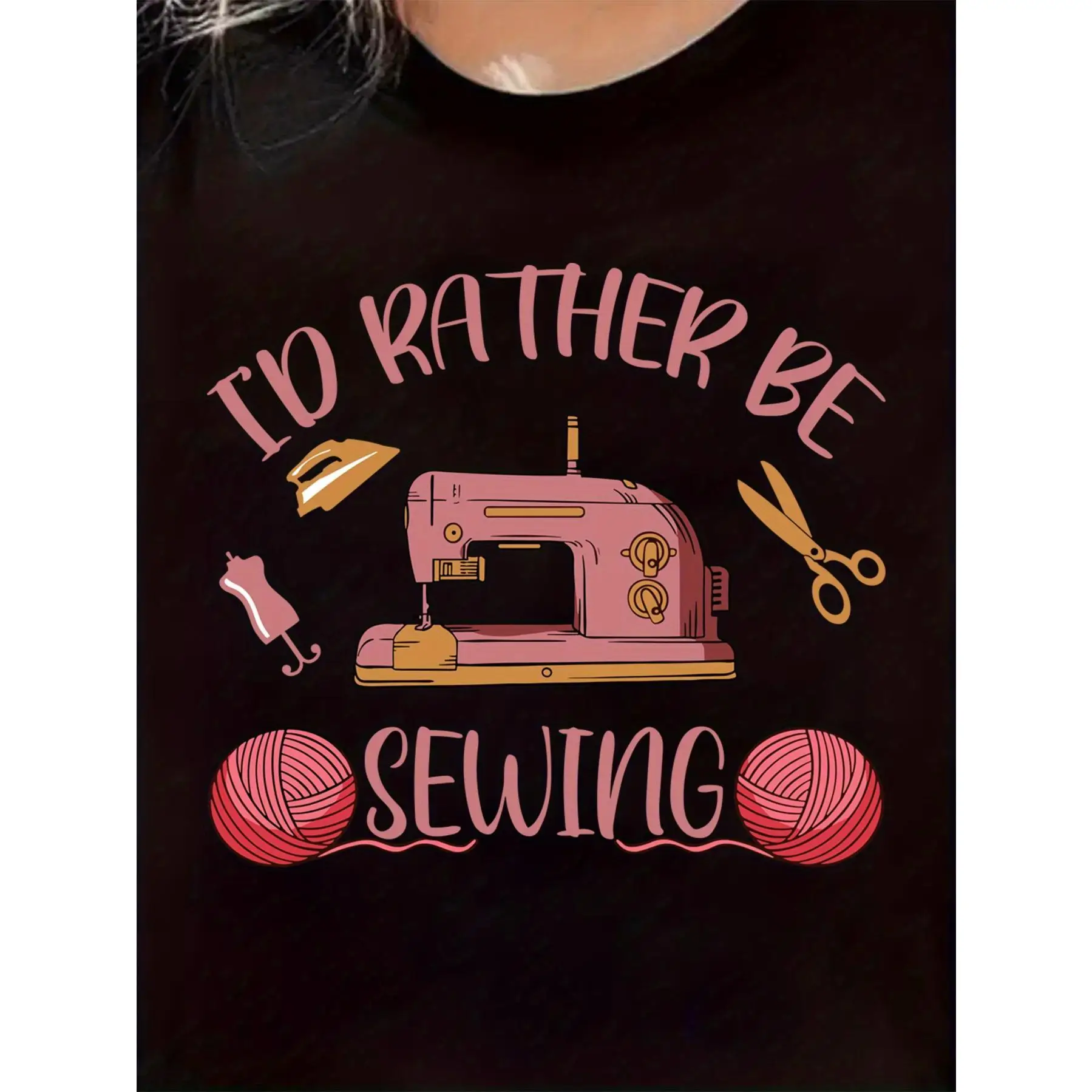 Plus Size 'I'd Rather Be Sewing' Graphic Tee for Women - Soft Knit,Geometric Design,Round Neck,Short Sleeve,All-Season Comforter
Plus Size 'I'd Rather Be Sewing' Graphic Tee for Women - Soft Knit,Geometric Design,Round Neck,Short Sleeve,All-Season Comforter