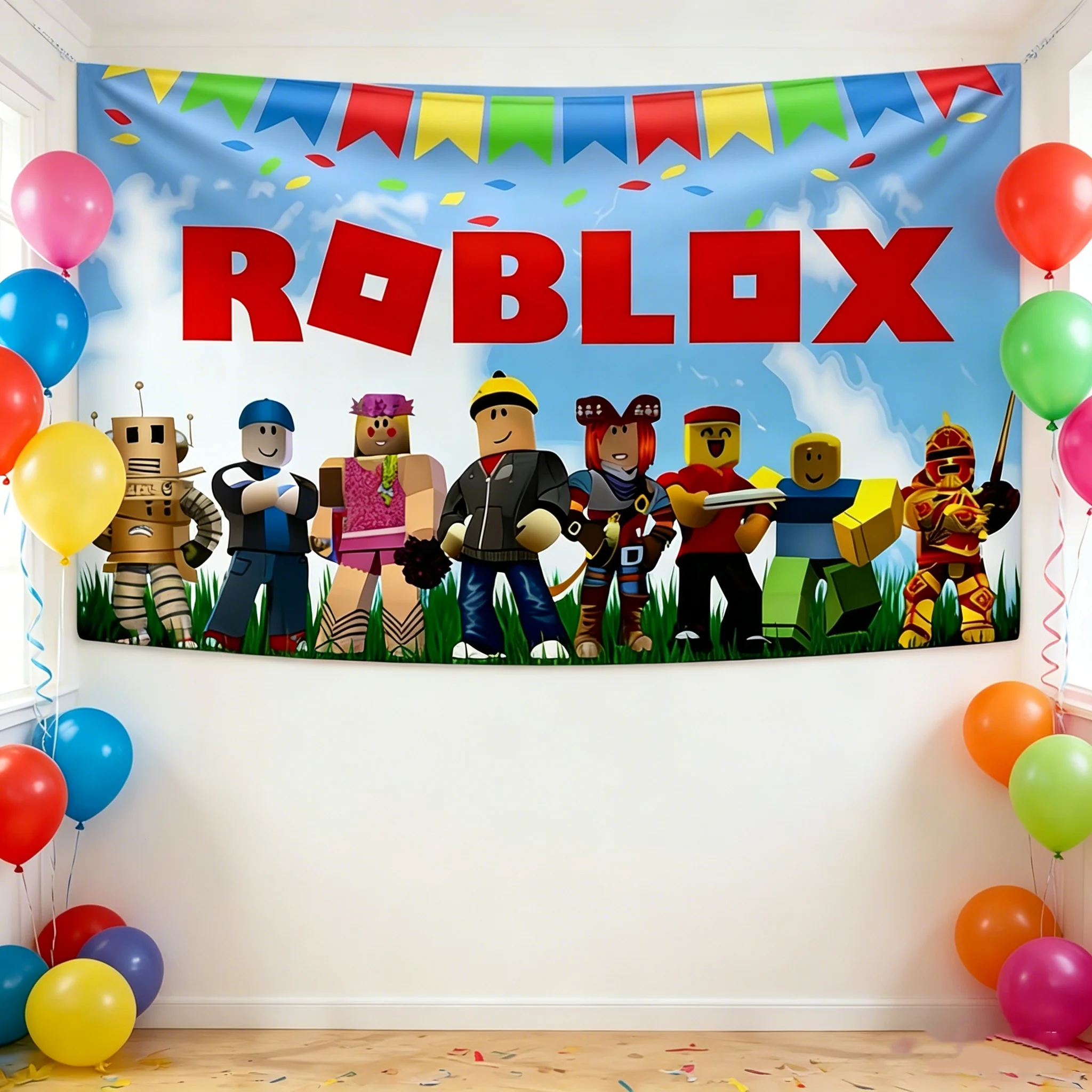 1PC ROBLOX Block-based Game-style Tapestry Birthday Party Decorations Gifts Wall Hanging Banner Background PhotoBooth Prop
1PC ROBLOX Block-based Game-style Tapestry Birthday Party Decorations Gifts Wall Hanging Banner Background PhotoBooth Prop