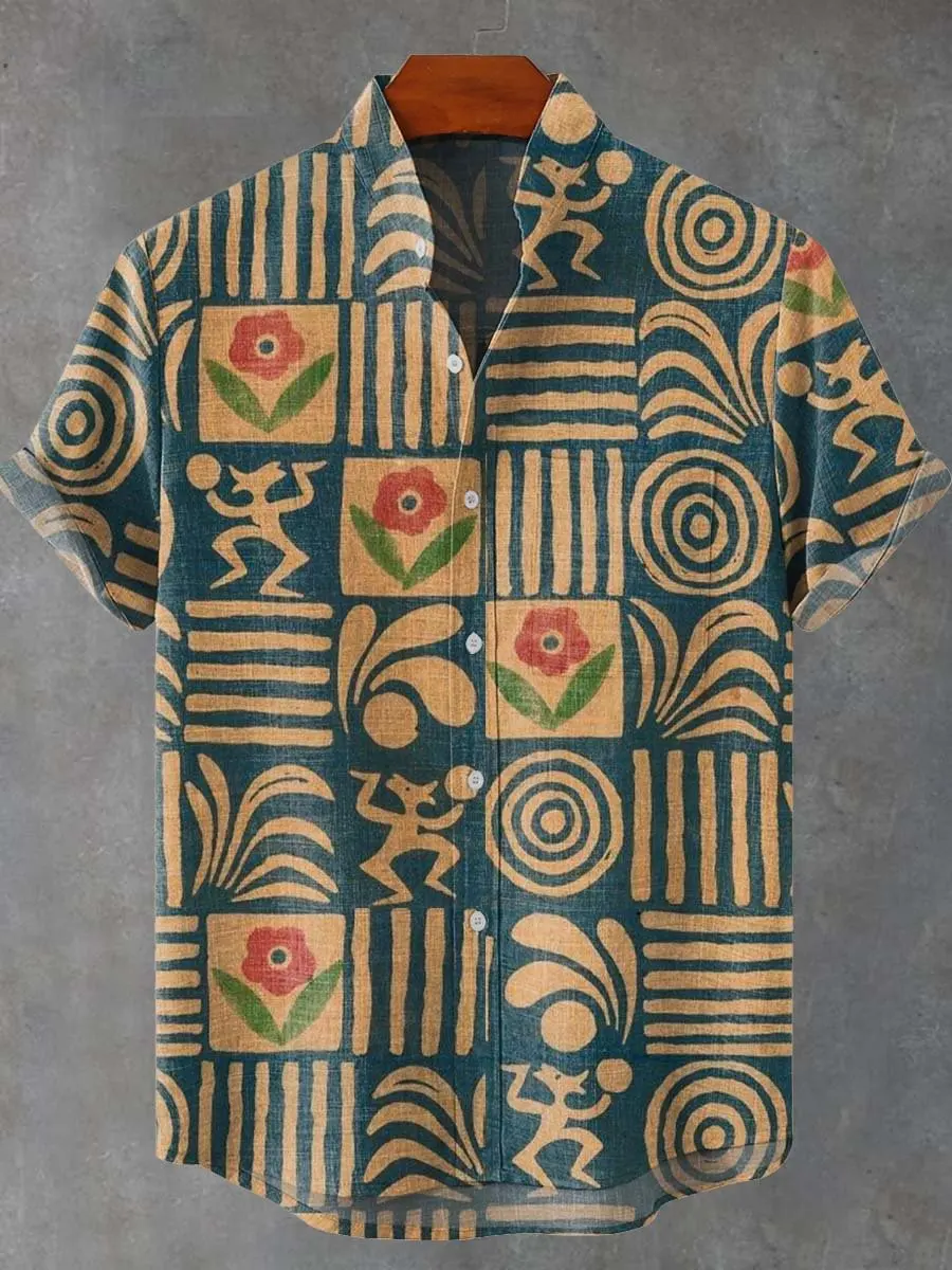 Модная летняя мужская льняная рубашка с короткими рукавами и 3D принтом в стиле ретро, однорядная рубашка на пуговицах с воротником-стойкой
Модная летняя мужская льняная рубашка с короткими рукавами и 3D принтом в стиле ретро, однорядная рубашка на пуговицах с воротником-стойкой