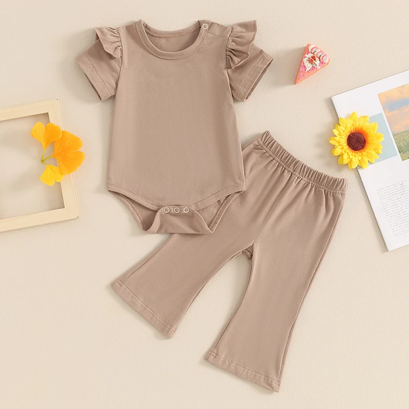 Baby Girl Pants Outfit Solid Color Short Sleeve Romper with Flare Trousers 2Pcs Summer Clothes
Baby Girl Pants Outfit Solid Color Short Sleeve Romper with Flare Trousers 2Pcs Summer Clothes
